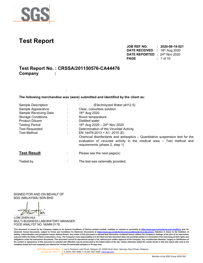 SGS Virucidal Activity report thumbnail